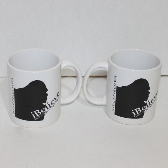 NEW Bigfoot Coffee Tea Mugs iBELIEVE Inspired by a Legend Coffee 12oz Wht & Blk - Picture 5 of 7